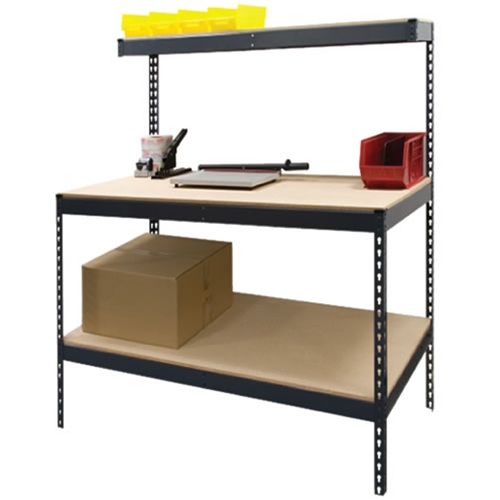 Boltless Workbench with Bottom Shelf & Riser